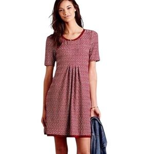 Maeve Anthropologie Maroon & Burgundy Dora Dress size xsmall